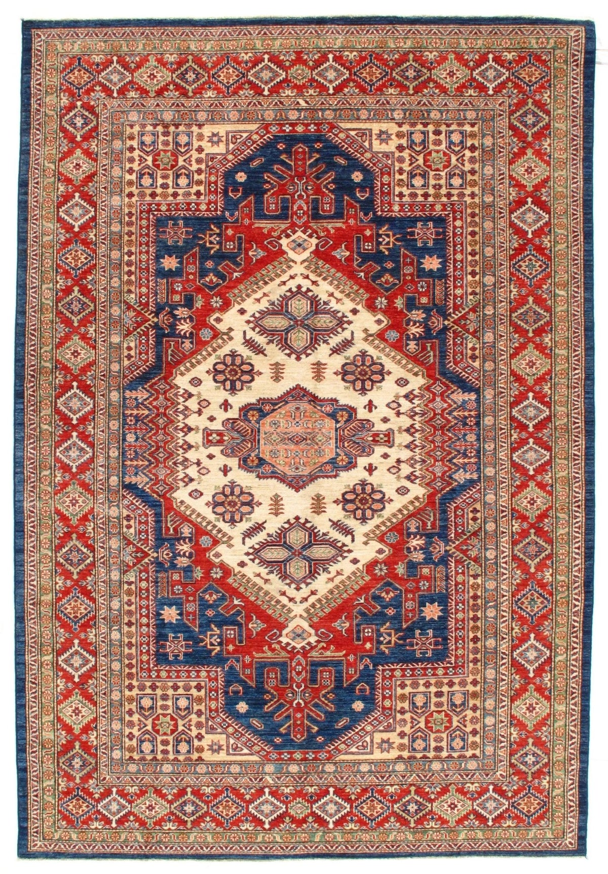 Canvello Navy Pak Super Kazak Lamb's Wool Rug 7' X 10'