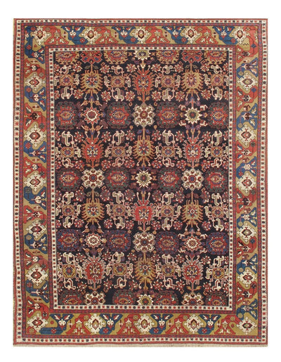 Canvello Navy Russian Kazak design rug 8' X 11' - Canvello