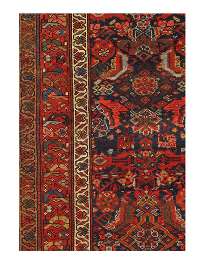 Canvello Navy Silkroad Antique Hamdan Runner 3' X12' - Canvello