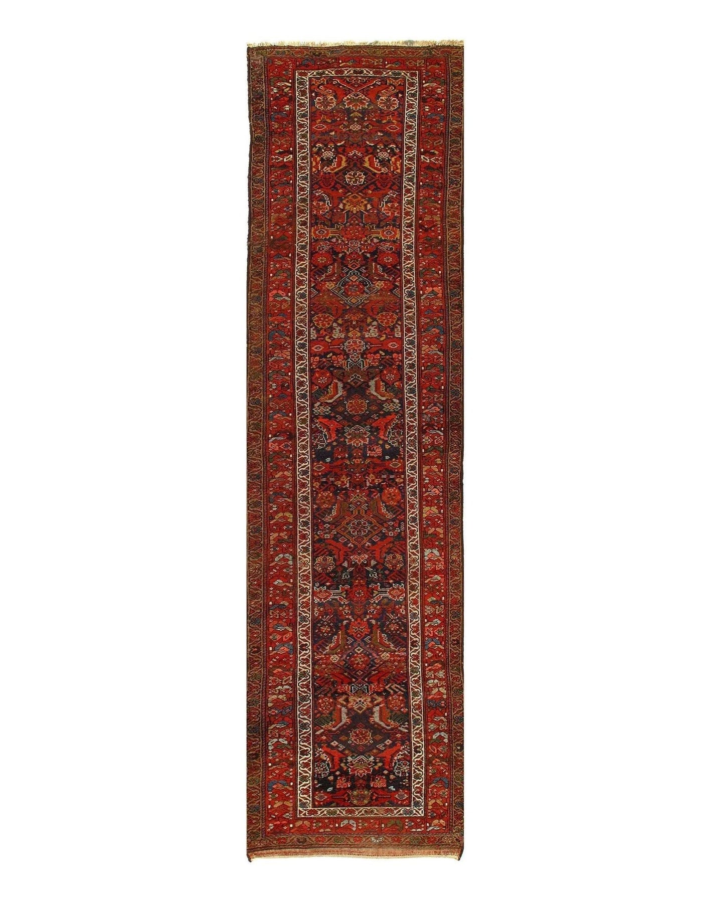 Canvello Navy Silkroad Antique Hamdan Runner 3' X12' - Canvello