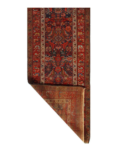 Canvello Navy Silkroad Antique Hamdan Runner 3' X12' - Canvello