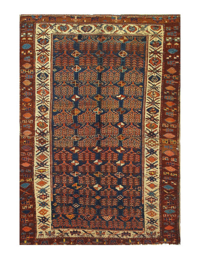 Canvello Navy Silkroad Antique Northwest Rugs - 4'4'' X 6'5'' - Canvello