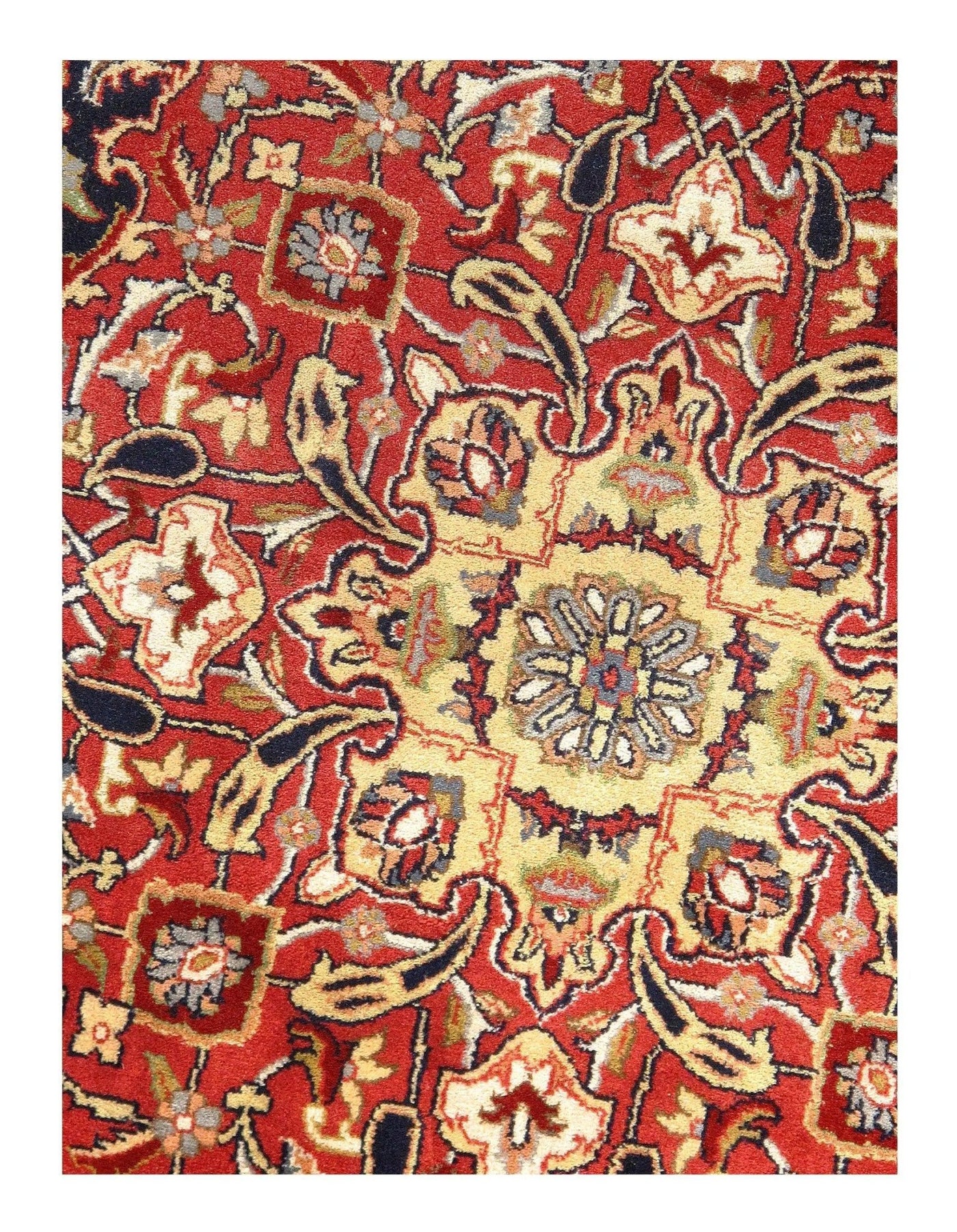 Canvello Navy Silkroad kashan Design Rug - 8'2" X 8'2" - Canvello