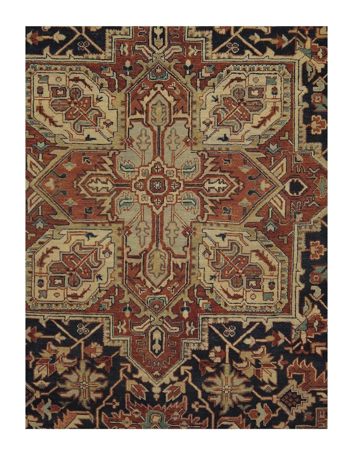 Canvello Navy Silkroad Serapi design Rug - 8'8'' X 11'4'' - Canvello