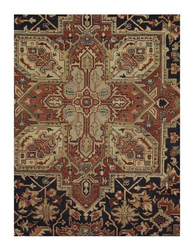 Canvello Navy Silkroad Serapi design Rug - 8'8'' X 11'4'' - Canvello