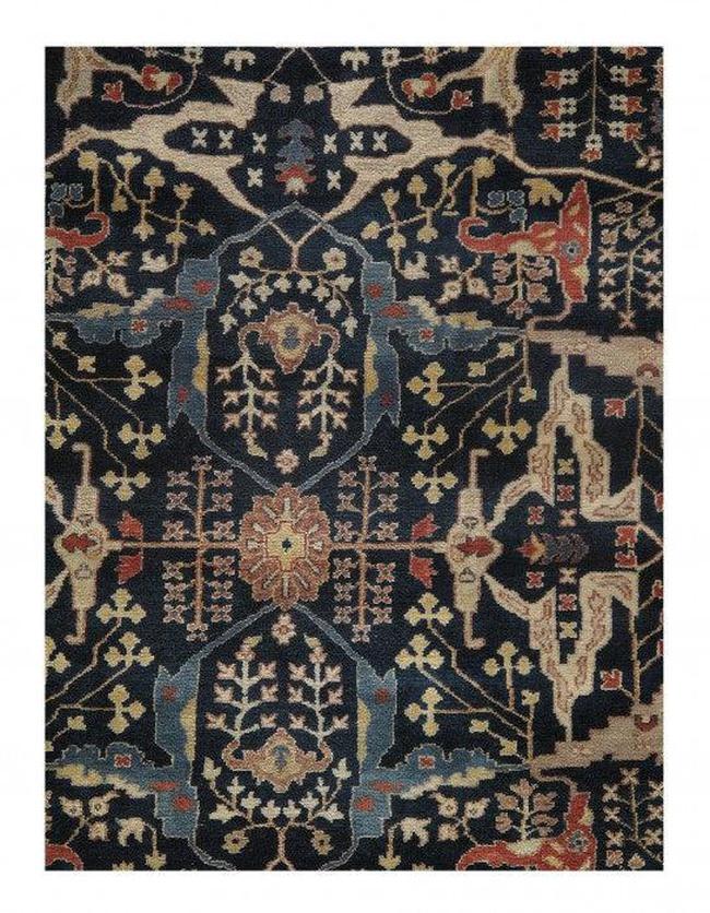 Canvello Navy Silkroad Serapi Design Rug - 9' X 12' - Canvello