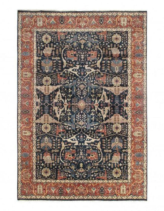 Canvello Navy Silkroad Serapi Design Rug - 9' X 12'