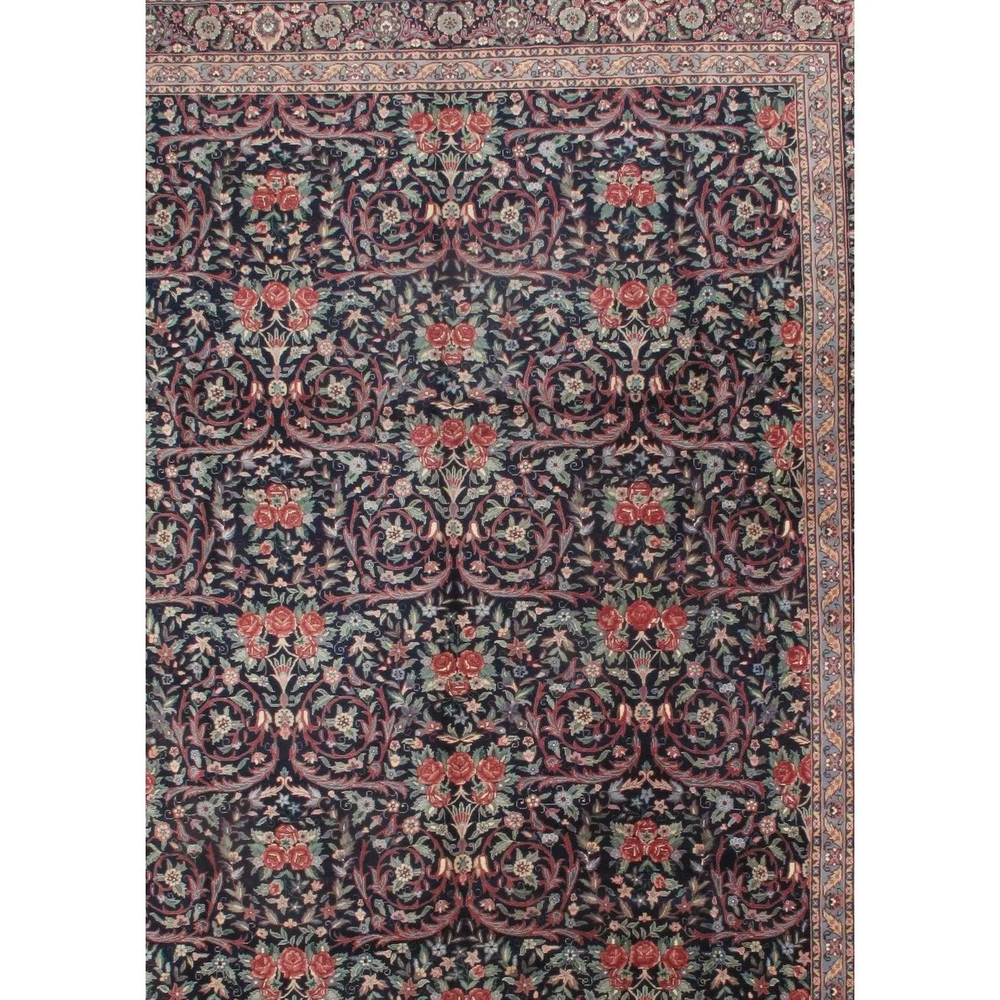 Canvello Navy Sino Silkroad Mostofi Design Rug - 10' X 14' - Canvello