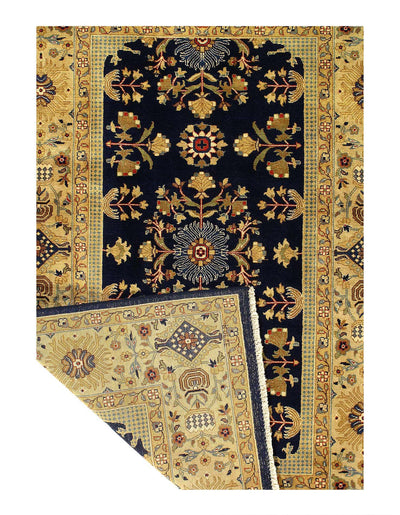 Canvello Navy Tabriz Design Rug - 4' X 6' - Canvello