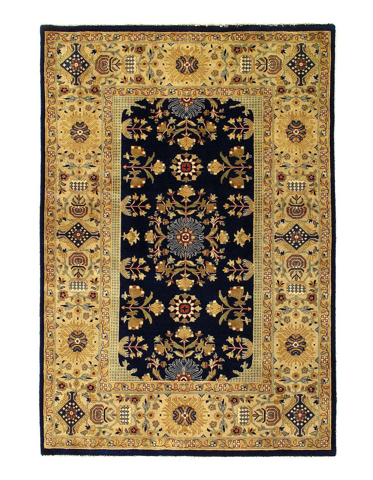 Canvello Navy Tabriz Design Rug - 4' X 6'