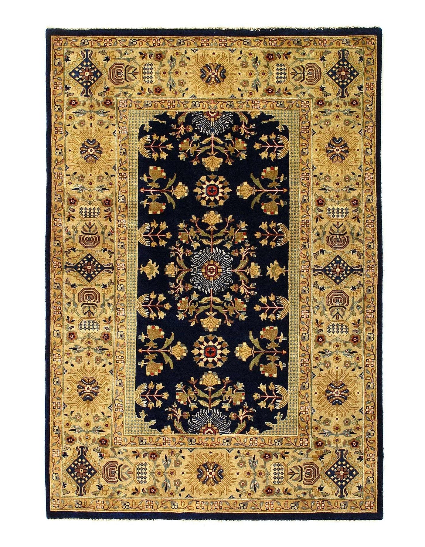 Canvello Navy Tabriz Design Rug - 4' X 6' - Canvello