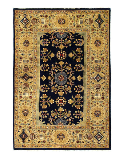 Canvello Navy Tabriz Design Rug - 4' X 6' - Canvello