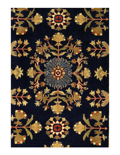 Canvello Navy Tabriz Design Rug - 4' X 6' - Canvello