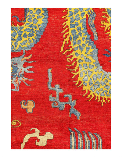 Canvello New Fine Hand Knotted Art Deco design Rug - 8' X 9'8''