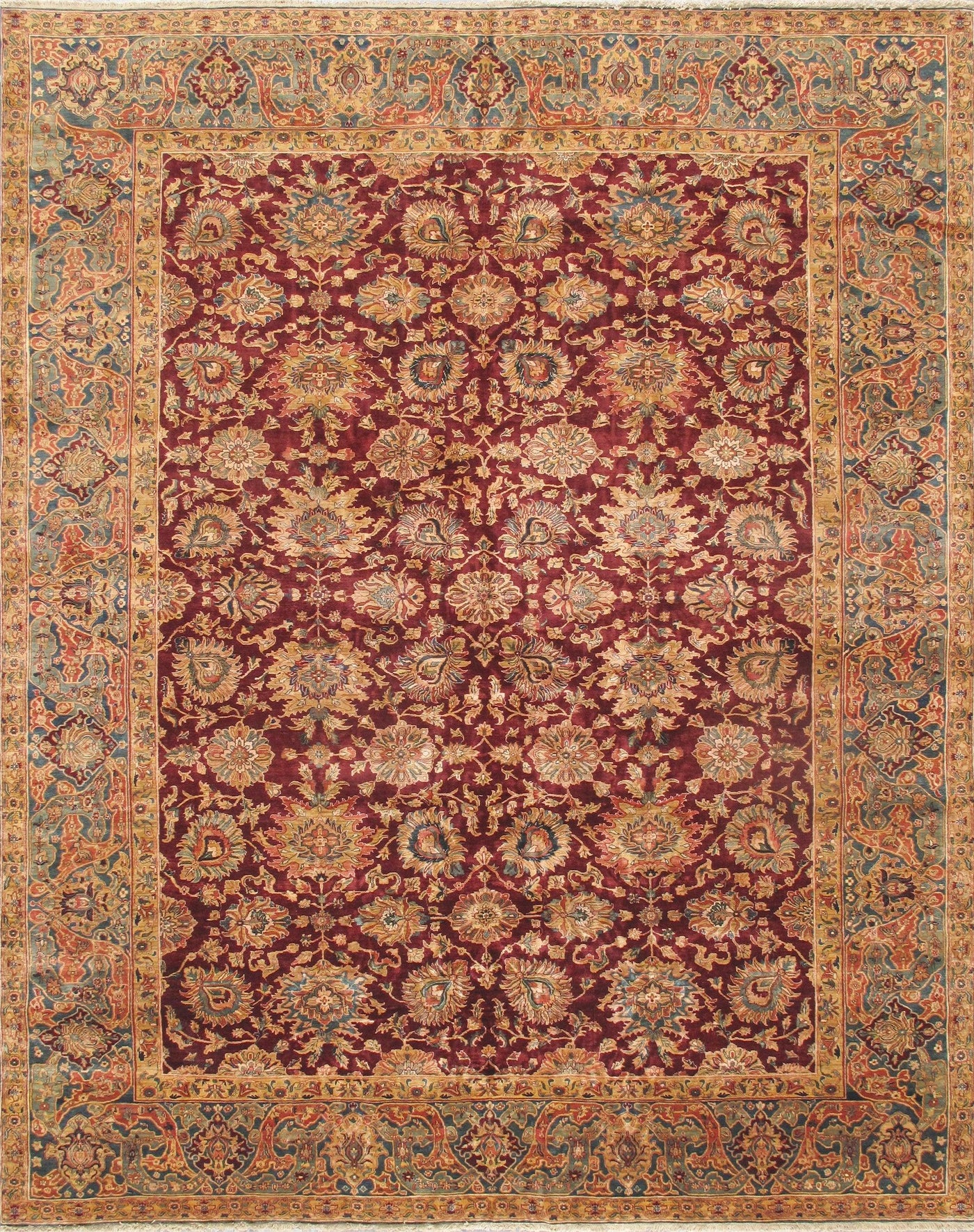 Canvello Nomad Art Agra Hand-Knotted Lamb's Wool Area Rug- 8'1" X 9'11"
