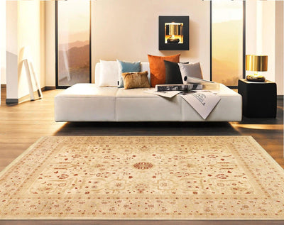 Canvello Nomad Art Collection Hand-Knotted Lamb's Wool Area Rug- 9'3" X 12'2"