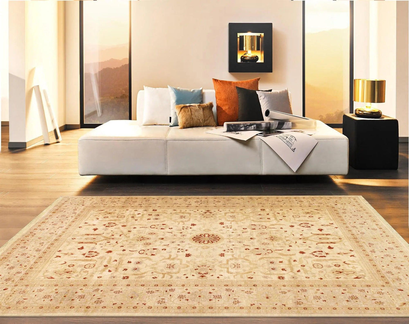 Canvello Nomad Art Collection Hand - Knotted Lamb's Wool Area Rug - 9'2" X 11'10" - Canvello