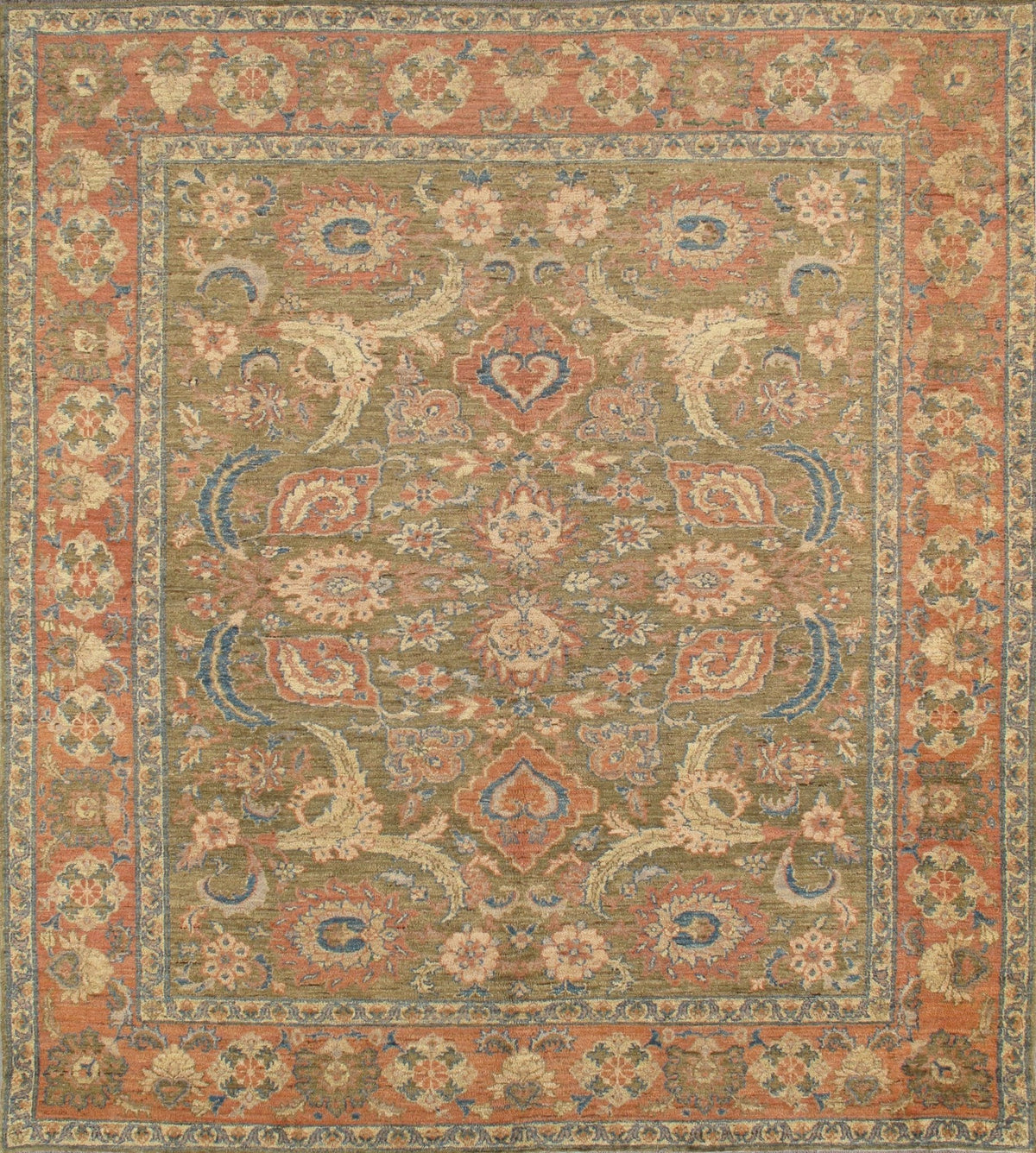 Canvello Nomad Art Hand-Knotted Lamb's Wool Area Rug- 8'11" X 9'10"