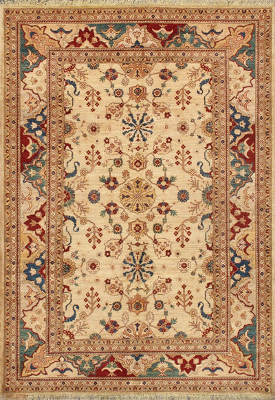 Canvello Nomad Art Sultanabad Hand - Knotted Lamb's Wool Area Rug - 6'3" X 8'9" - Canvello