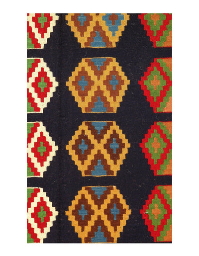 Canvello North West Kilim Modern Black Rug - 5'2'' X 10'1'' - Canvello