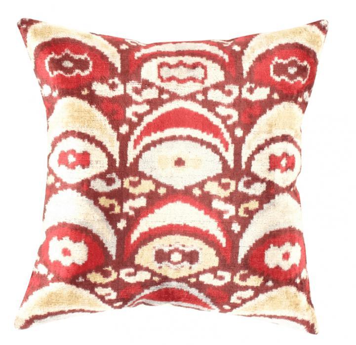 Canvello Oasis Collection Silk Velvet Ikat Pillow - 20ʺ × 20ʺ - Canvello