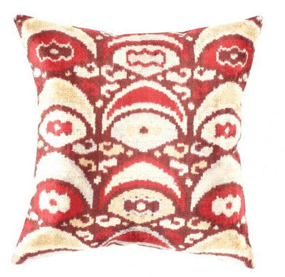 Canvello Oasis Collection Silk Velvet Ikat Pillow - 20ʺ × 20ʺ - Canvello