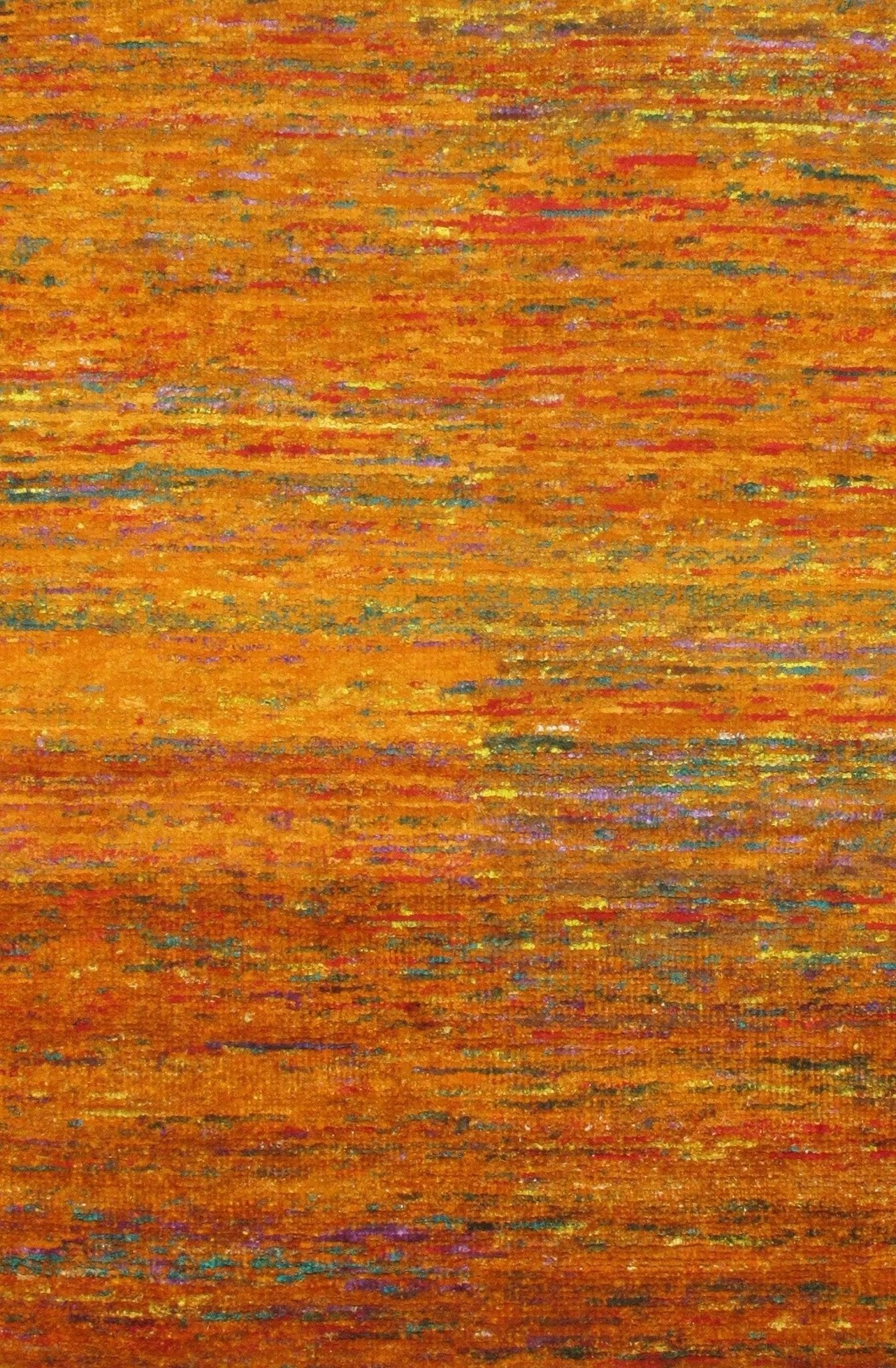 Canvello Orange Modern Sari silk Rug - 4' x 6' - Canvello