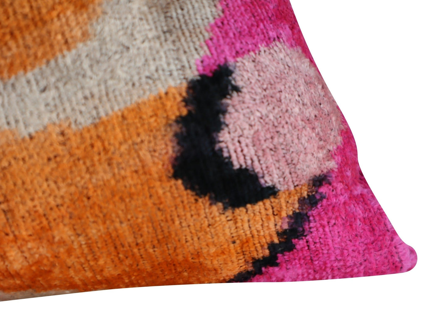 Canvello Orange Pink Handmade 16x24 Silk Velvet Pillow, Organic Veg Dyed, Down/Feather Filled - Canvello