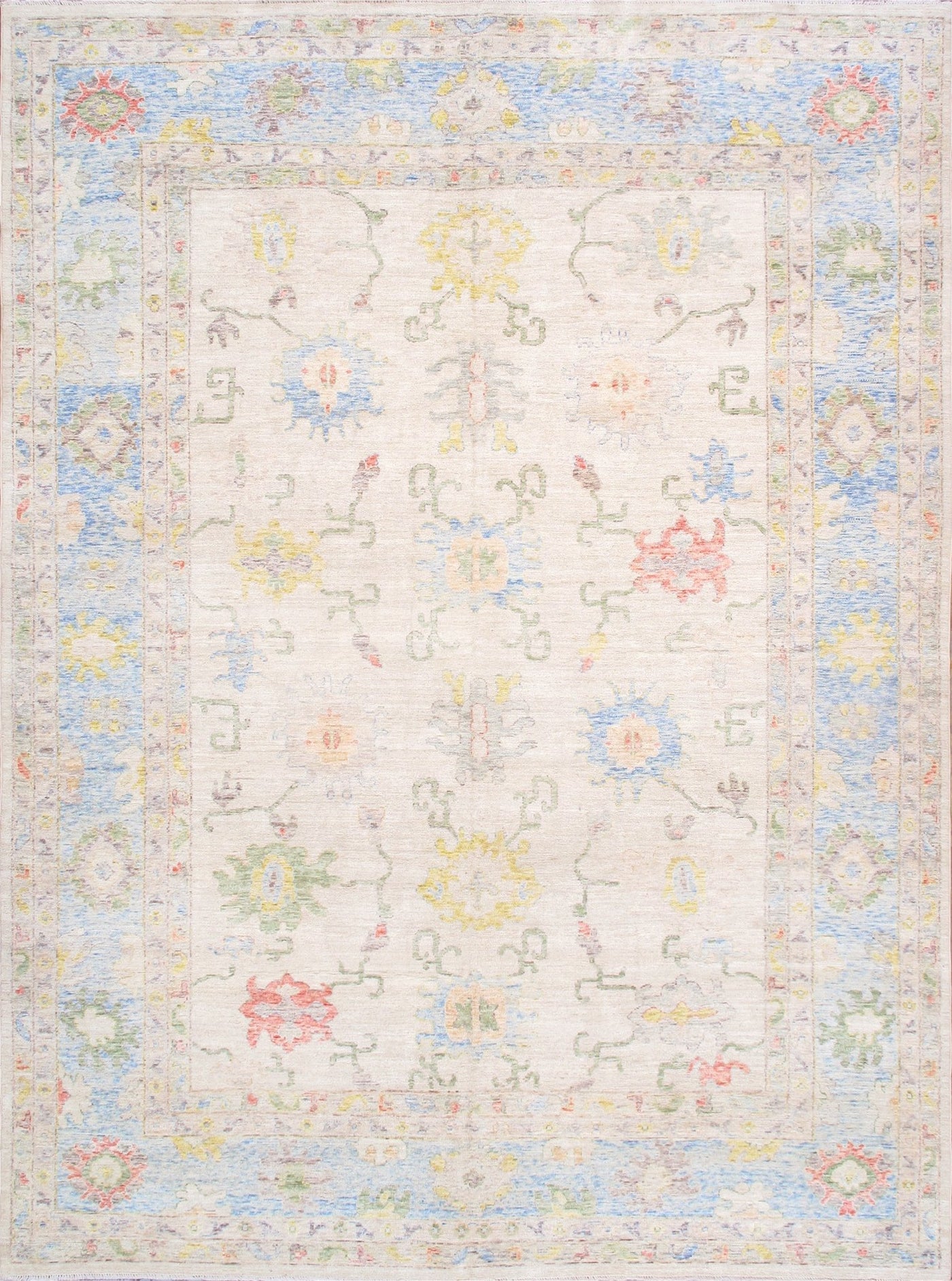 Canvello Oushak Collection Hand - Knotted Wool Ivory Area Rug - 10'3'' X 13' - Canvello