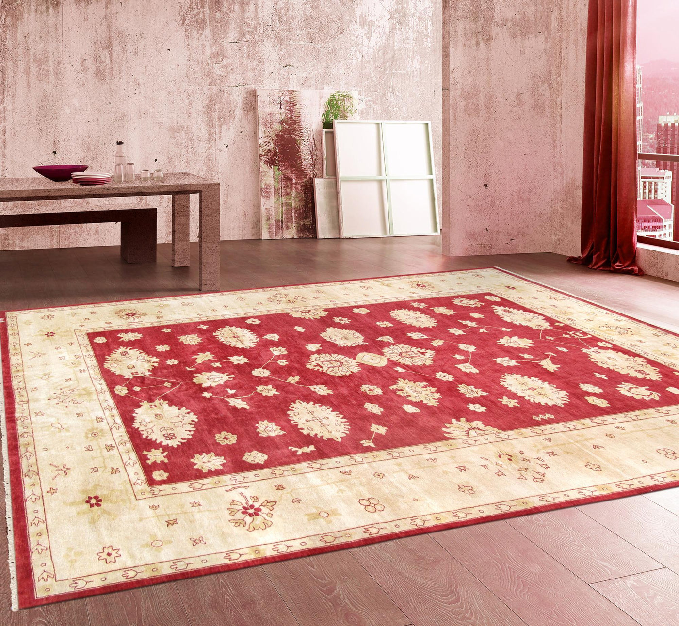 Canvello Oushak Hand-Knotted Lamb's Wool Area Rug- 11'9" X 18'2"