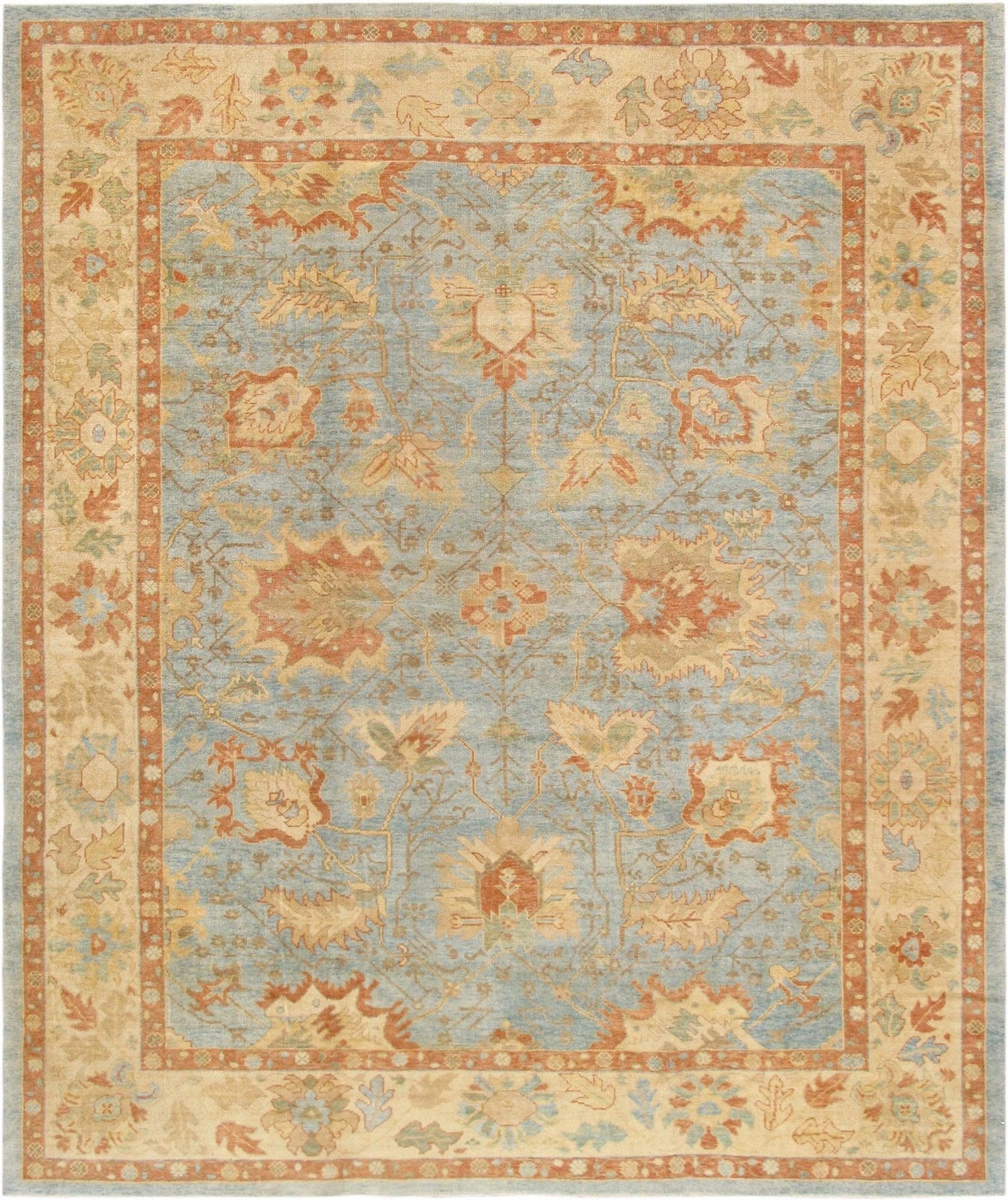 Canvello Oushak Hand-Knotted Lamb's Wool Area Rug-12'2" X 14'4"