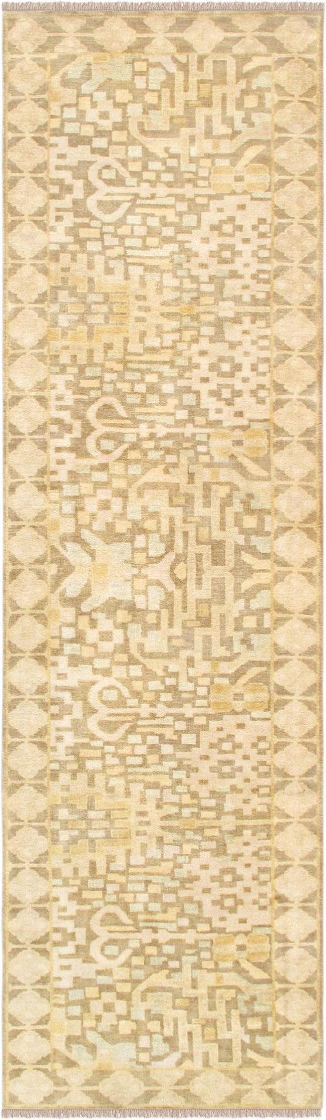 Canvello Oushak Hand-Knotted Lamb's Wool Runner- 3'4" X 11'7"