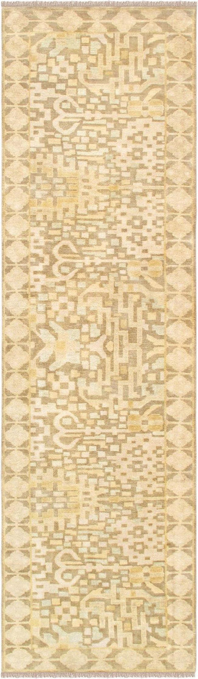 Canvello Oushak Hand-Knotted Lamb's Wool Runner- 3'4" X 11'7"