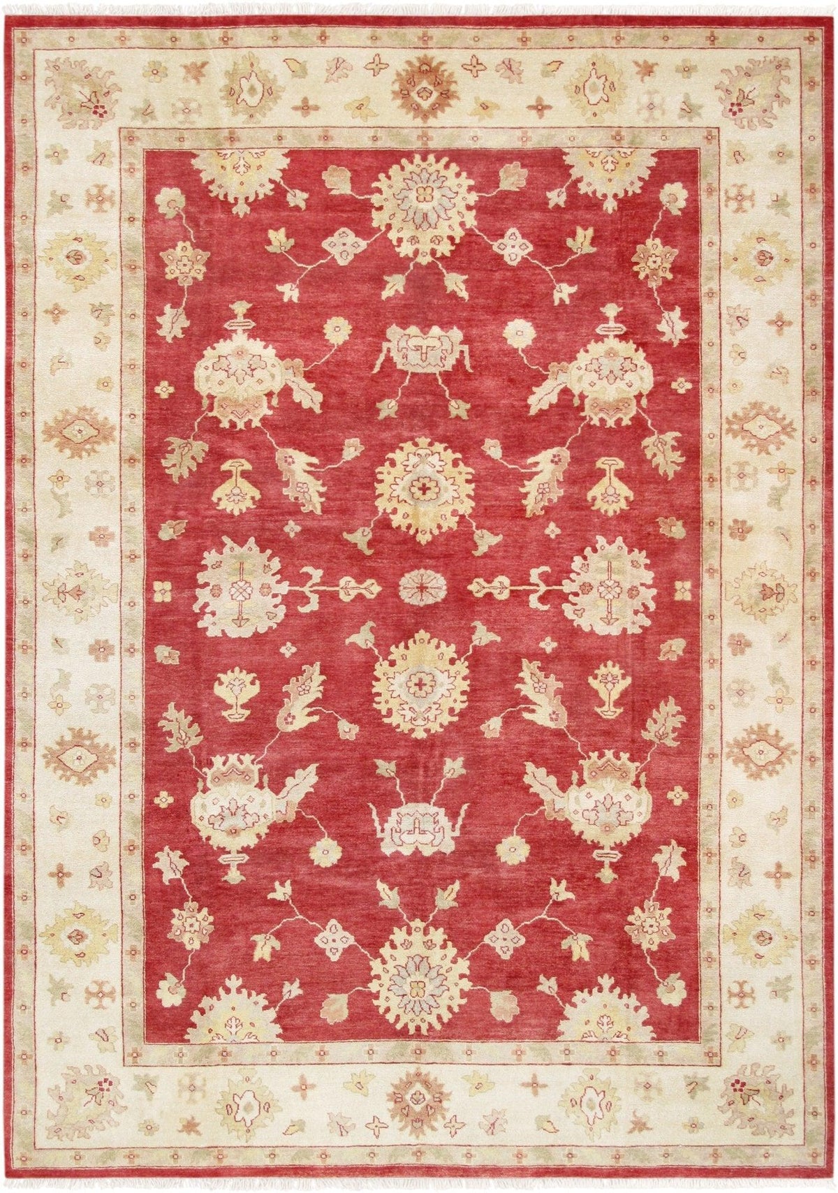 Canvello Oushak Hand-Knotted Lamb's Wool Area Rug- 9'10" X 13'11"