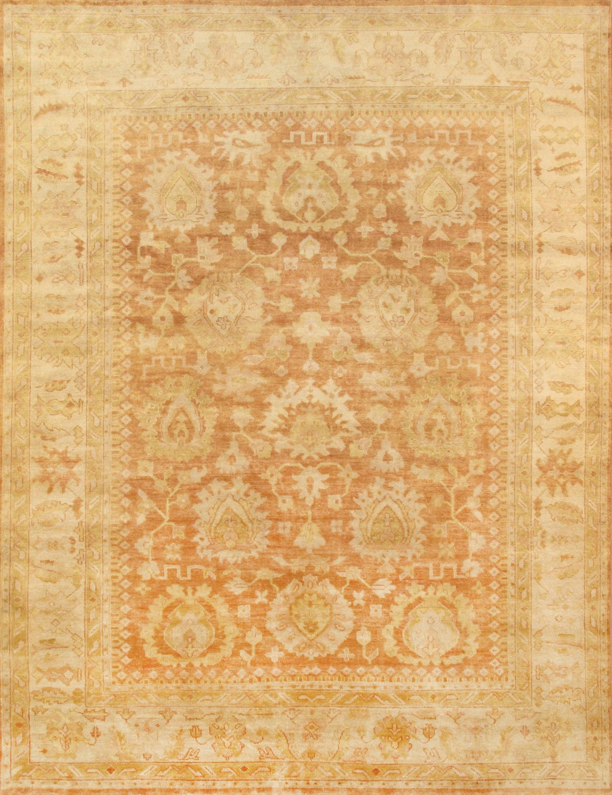 Canvello Oushak Hand-Knotted Lamb's Wool Coral Area Rug-12'1" X 14'8"
