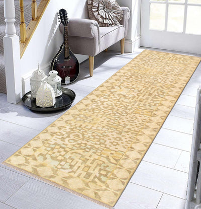 Canvello Oushak Hand - Knotted Lamb's Wool Runner - 3'4" X 11'7" - Canvello