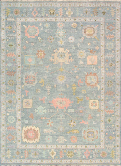 Canvello Oushak Hand - Knotted Light Blue Wool Area Rug - 10'1" X 14' - Canvello