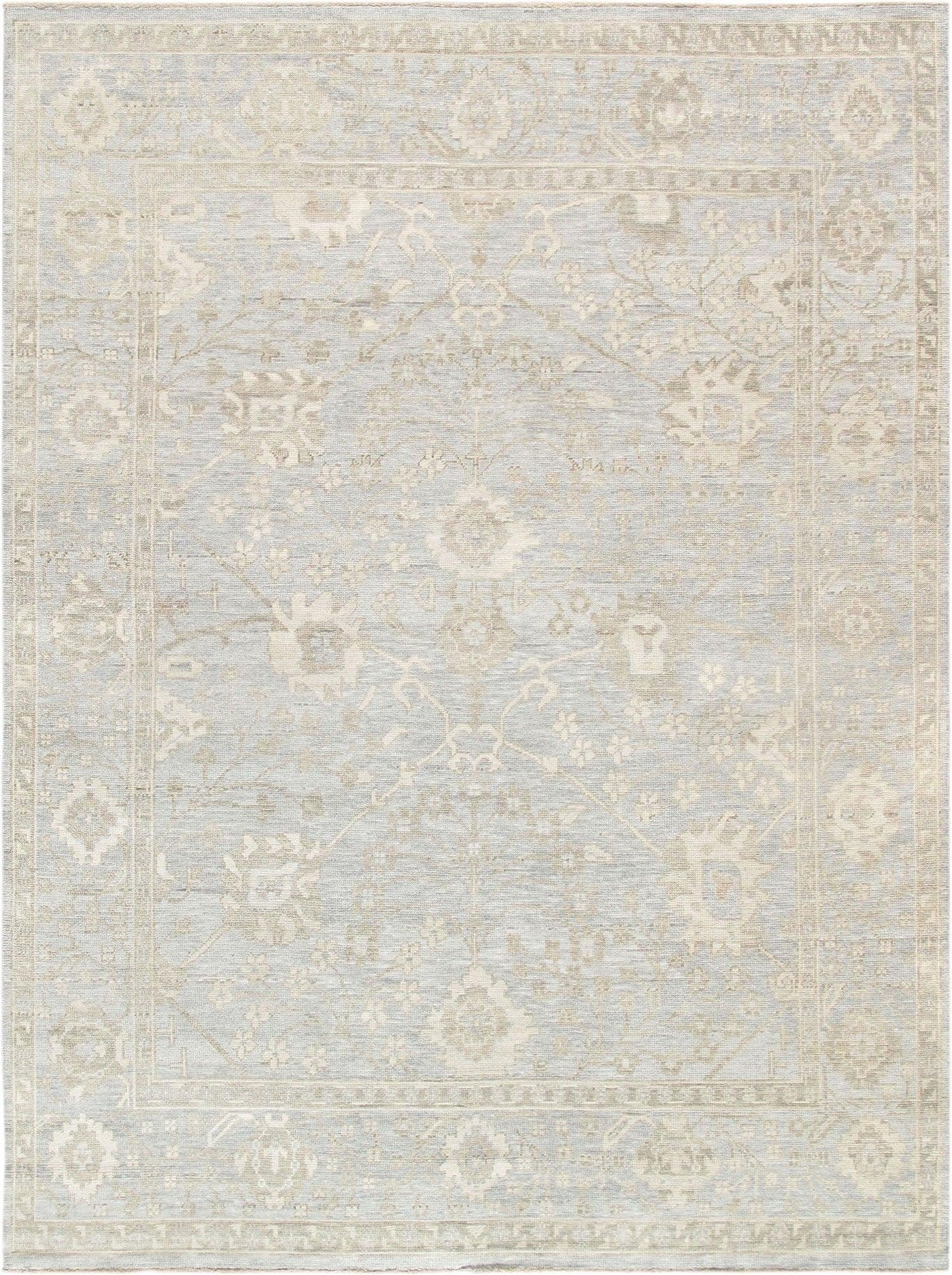 Canvello Oushak Hand - Knotted Light Blue Wool Area Rug - 11'11" X 12' - Canvello