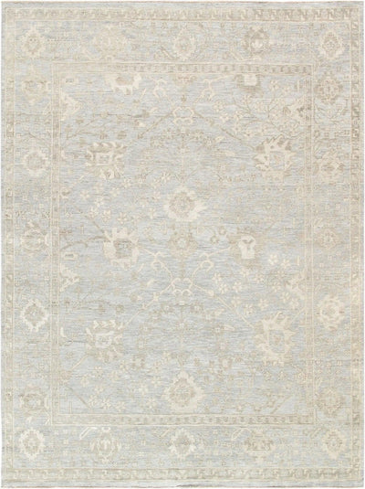 Canvello Oushak Hand-Knotted Light Blue Wool Area Rug- 9'10" X 15'11"