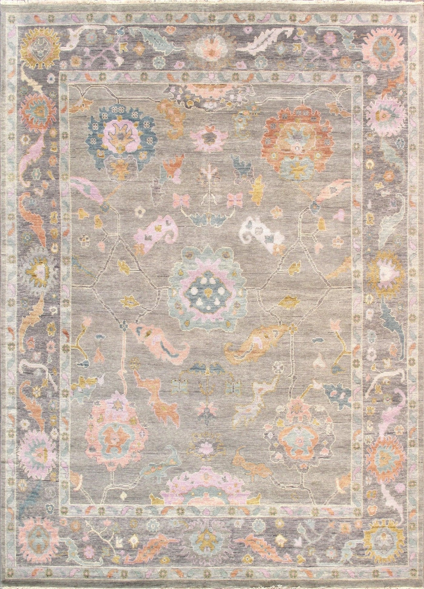 Canvello Oushak Hand - Knotted Silver Wool Area Rug - 8'9" X 11'10" - Canvello