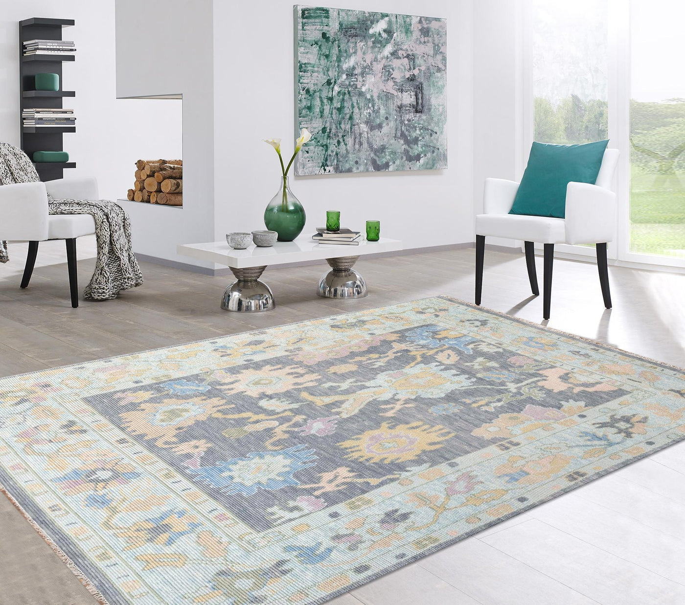 Canvello Oushak Hand-Knotted Wool Area Rug-10' X 14'5"