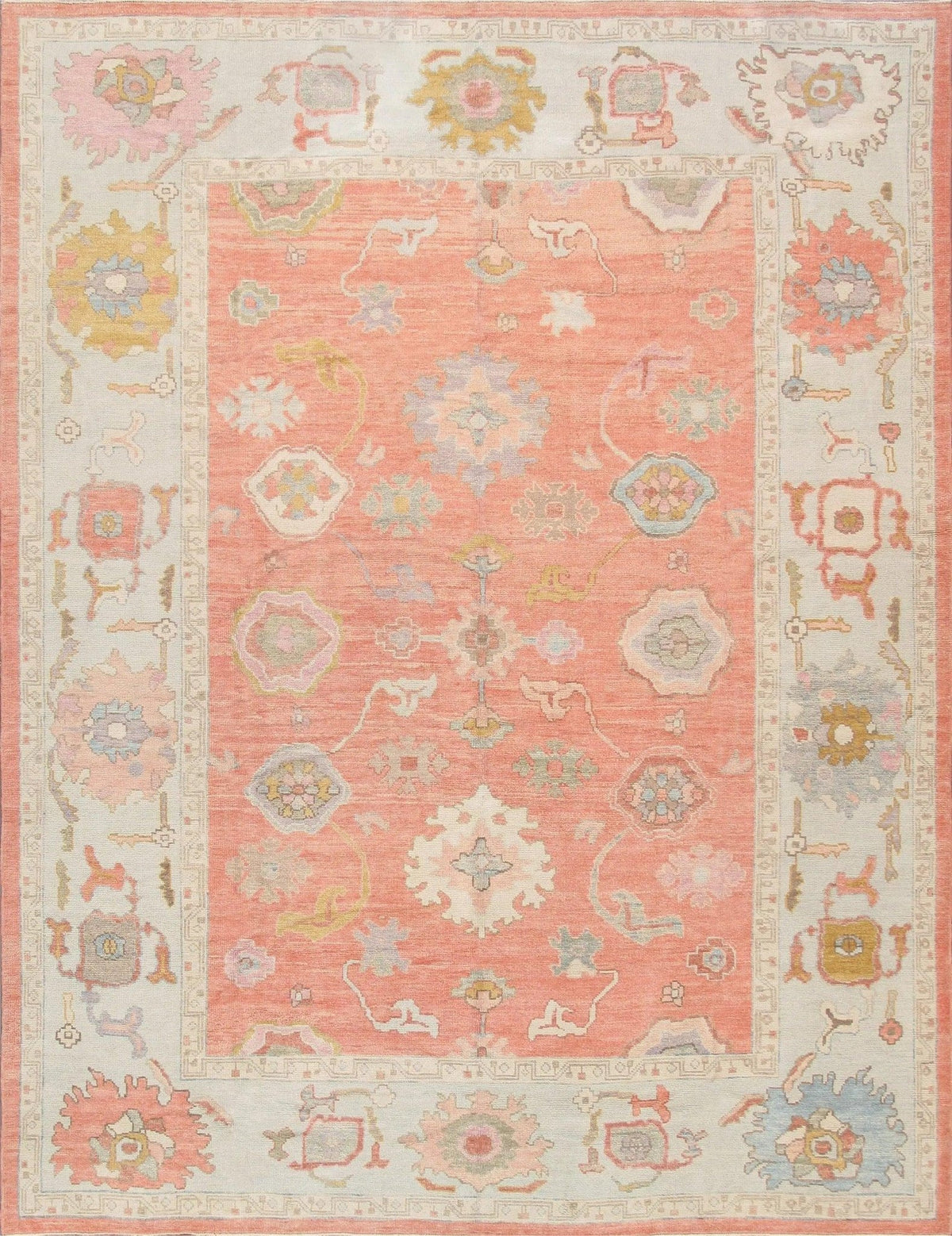 Canvello Oushak Hand-Knotted Wool Area Rug-10'4" X 13'3"