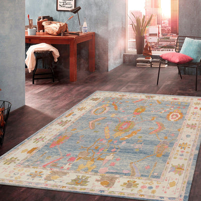 Canvello Oushak Hand-Knotted Wool Area Rug- 8'8" X 11'9"