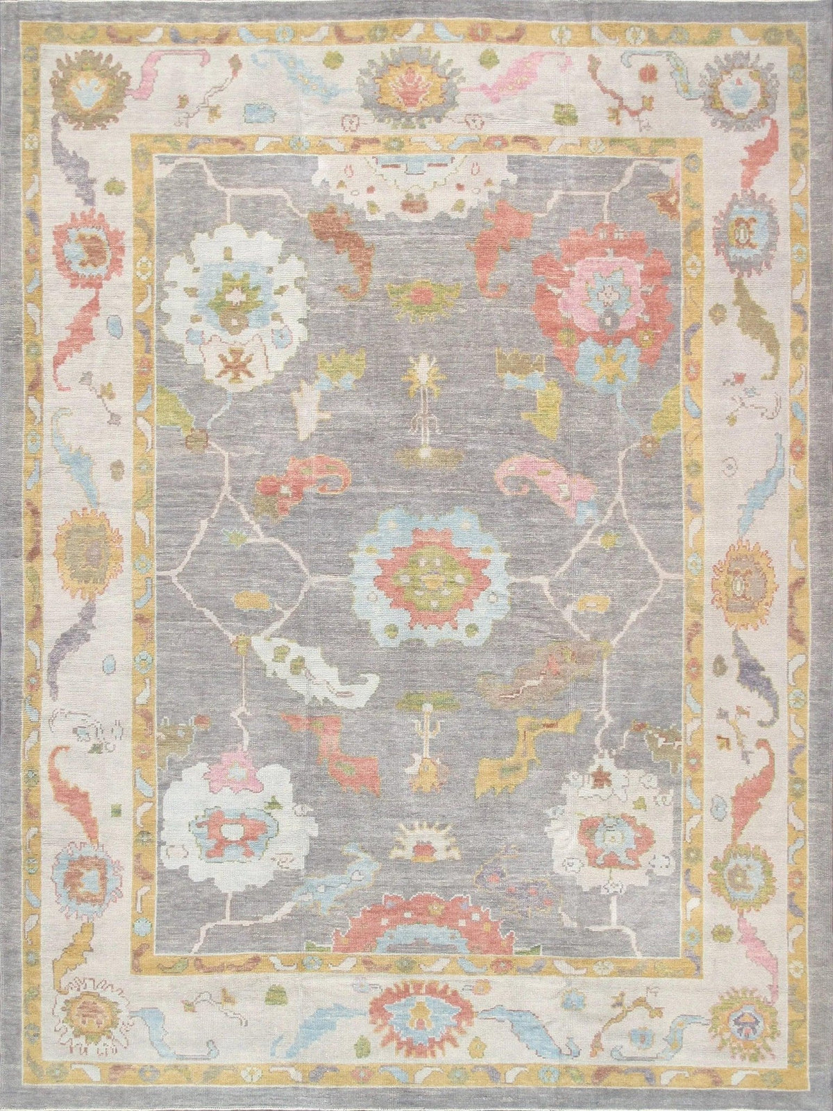 Alfombra Canvello Oushak de lana anudada a mano - 8'10" X 12'