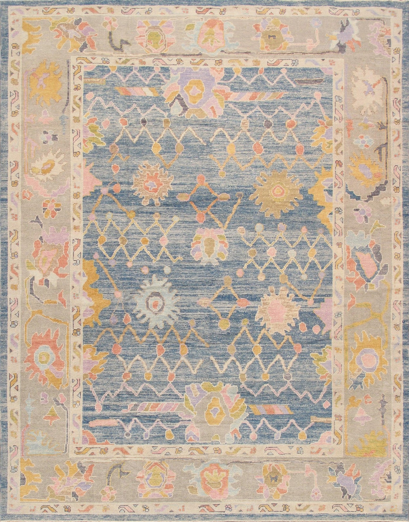 Canvello Oushak Hand-Knotted Wool Area Rug- 9'1" X 11'8"