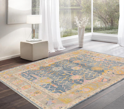 Canvello Oushak Hand-Knotted Wool Area Rug- 9'1" X 11'8"