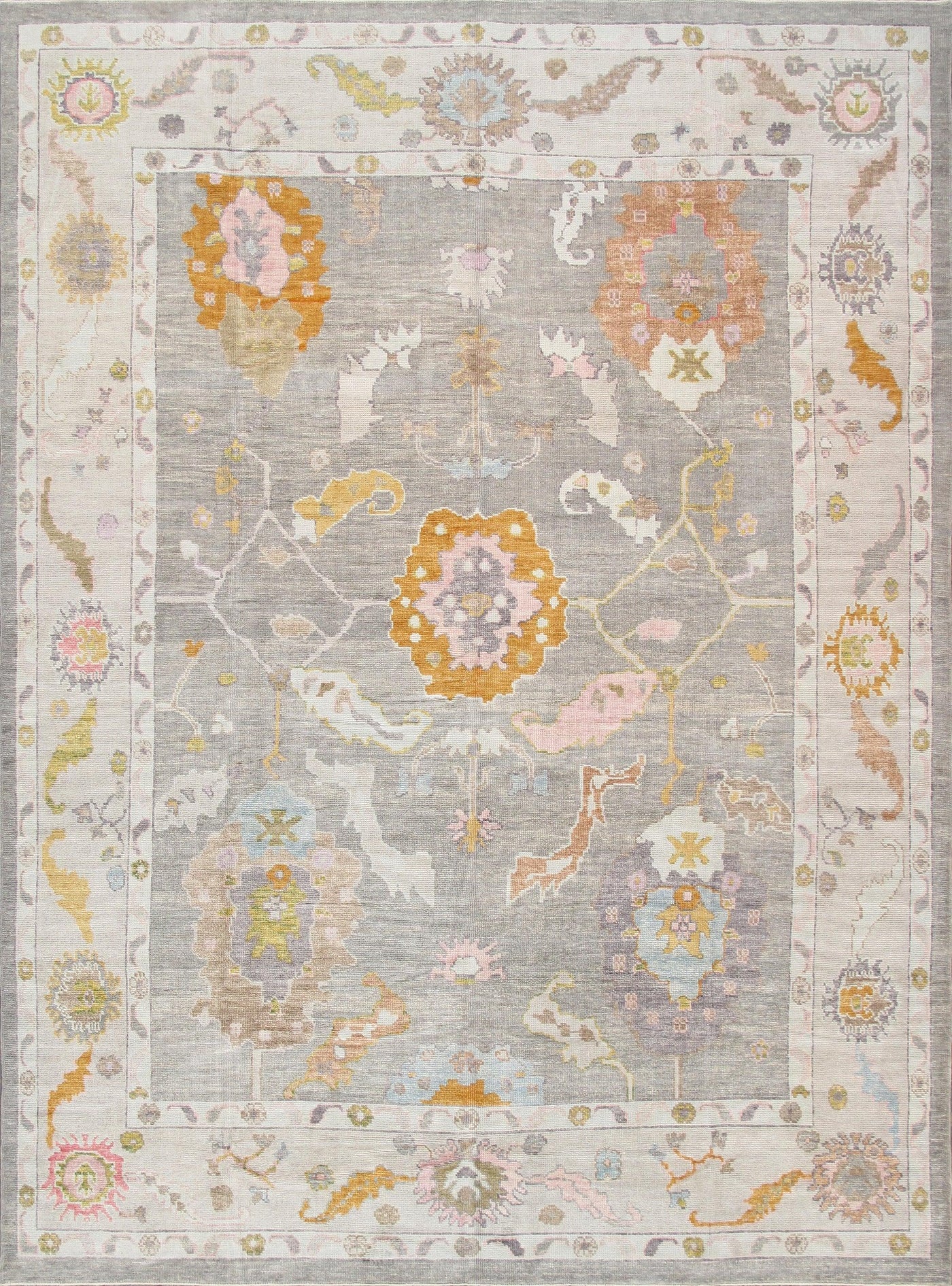 Canvello Oushak Hand-Knotted Wool Area Rug- 9'10" X 13'5"