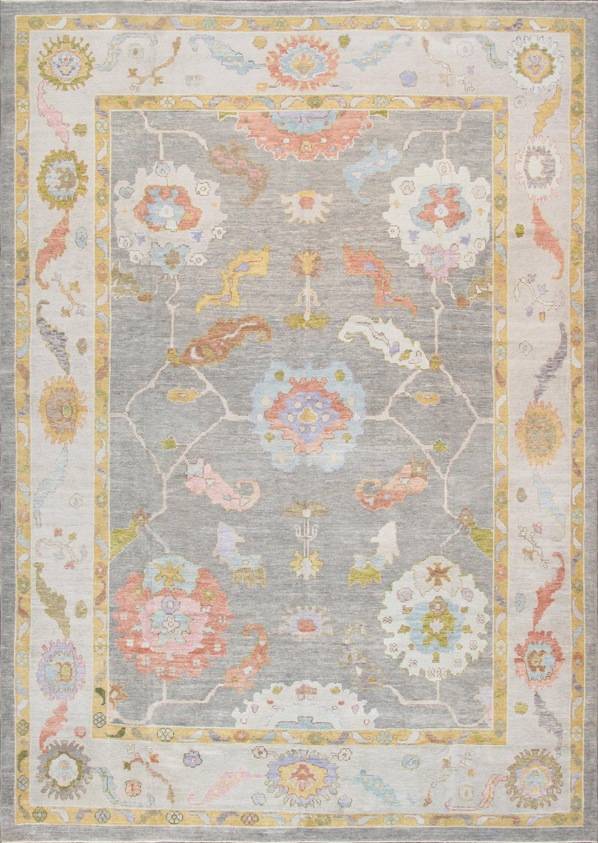 Canvello Oushak Hand-Knotted Wool Area Rug- 9'9" X 13'8"
