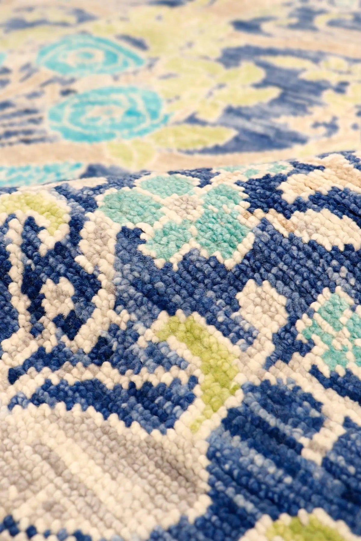 Canvello Oushak Hand - Knotted Wool Blue Area Rug - 10'3" X 14' - Canvello