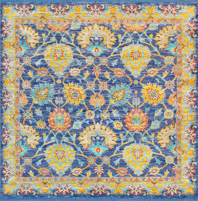 Canvello Oushak Hand - Knotted Wool Blue Area Rug - 8' X 8' - Canvello